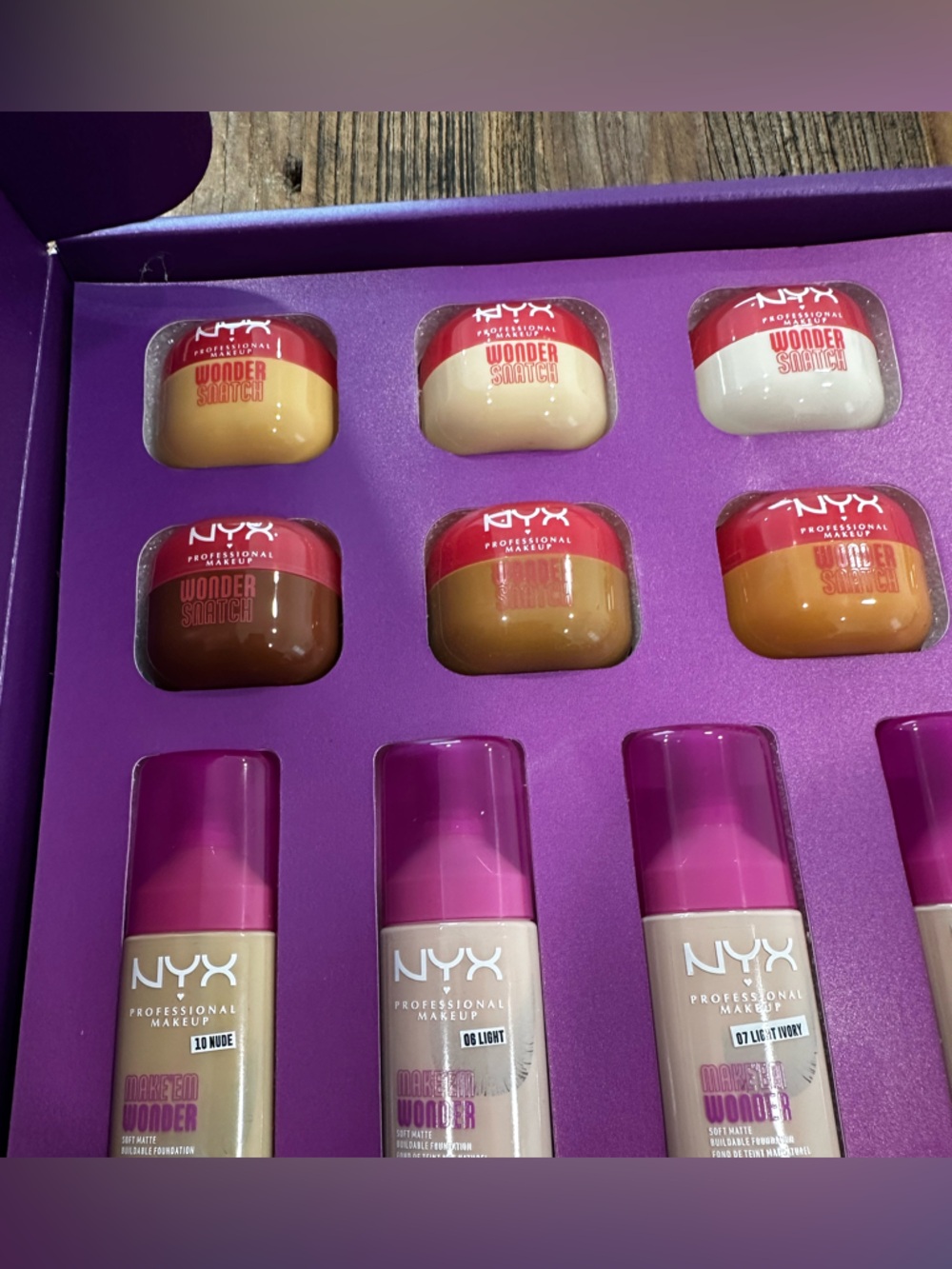 NYX Makeup Box with Pink Logo on Purple Background whole set - Picture 7 of 9